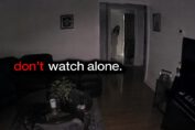 Scary shadow figure appearing in mysterious paranormal footage